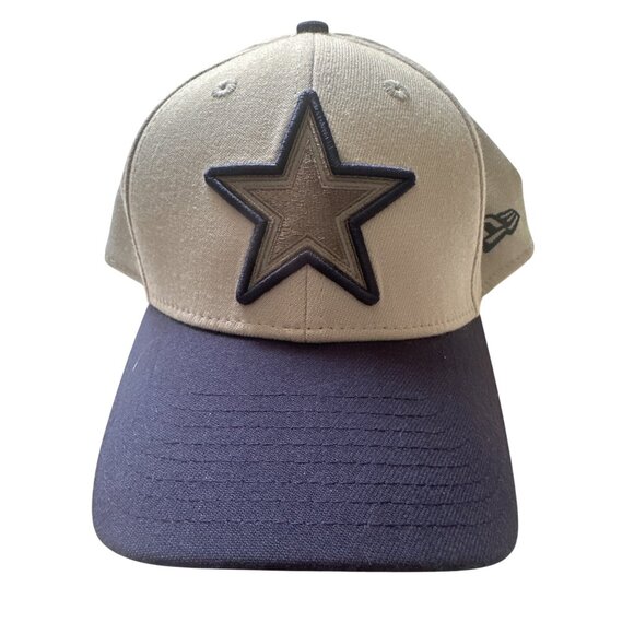 Dallas Cowboys NFL 39Thirty Flex Fit Cap By New Era Medium-Large Beige & Navy Em - Picture 1 of 4